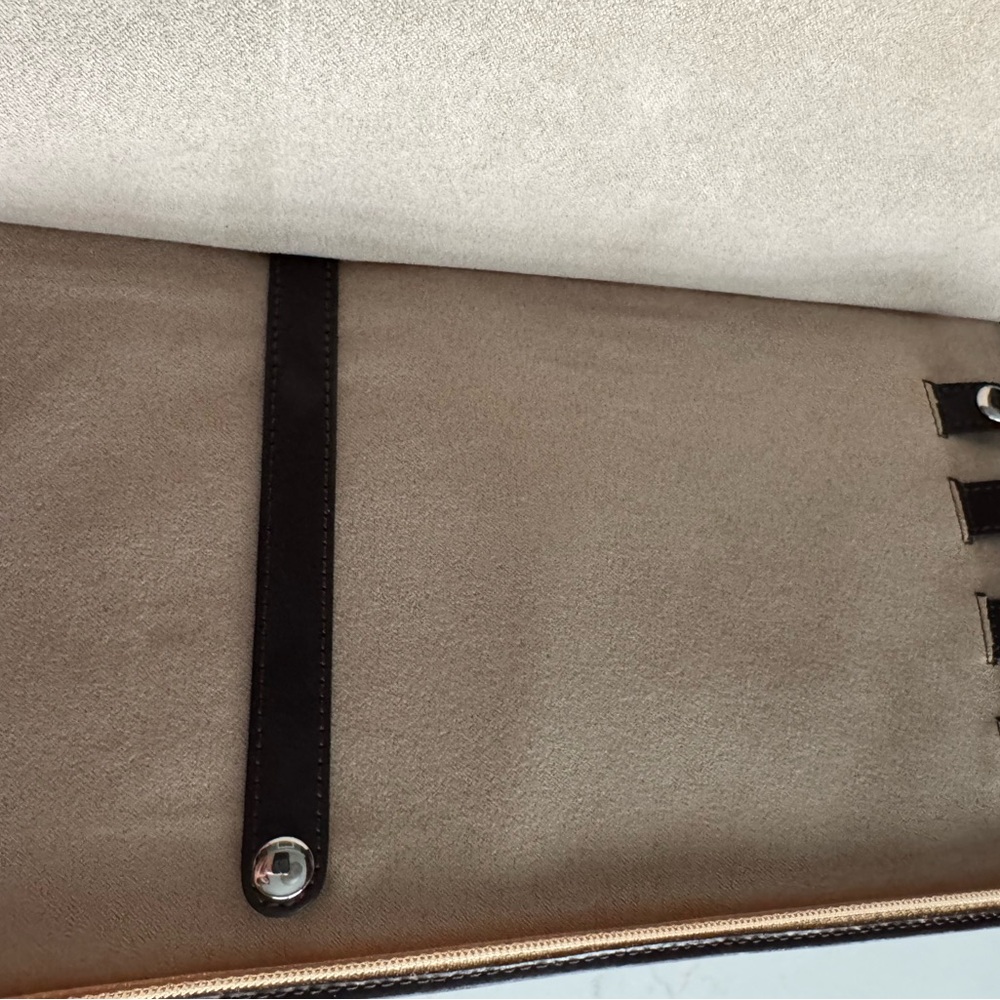 Red Envelope Brown Leather Travel Jewelry Organizer - Picture 5 of 6
